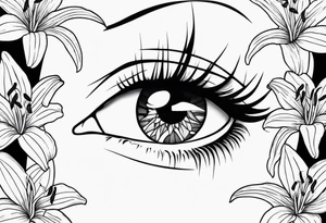 Broken sword , lilies , eye tattoo idea