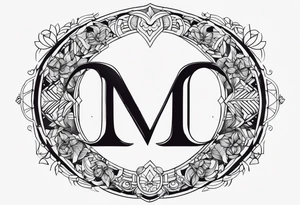 Moon and letter M tattoo idea
