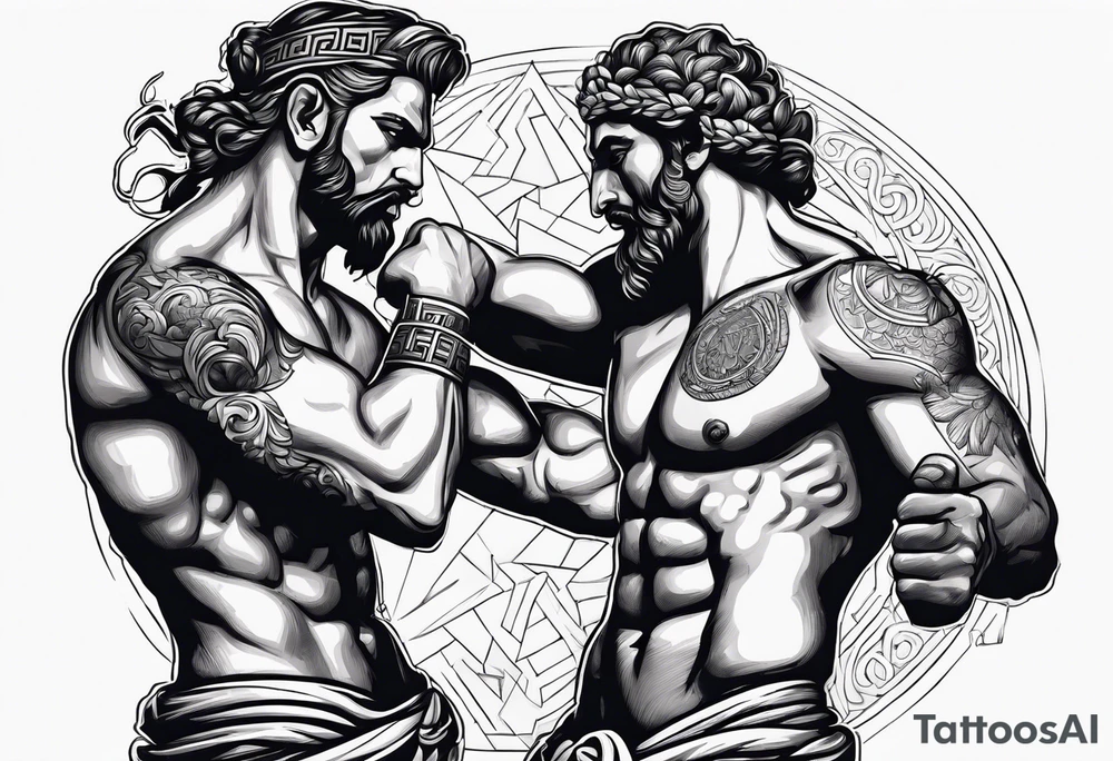 Greek men fight tattoo idea