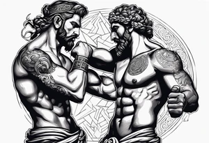 Greek men fight tattoo idea