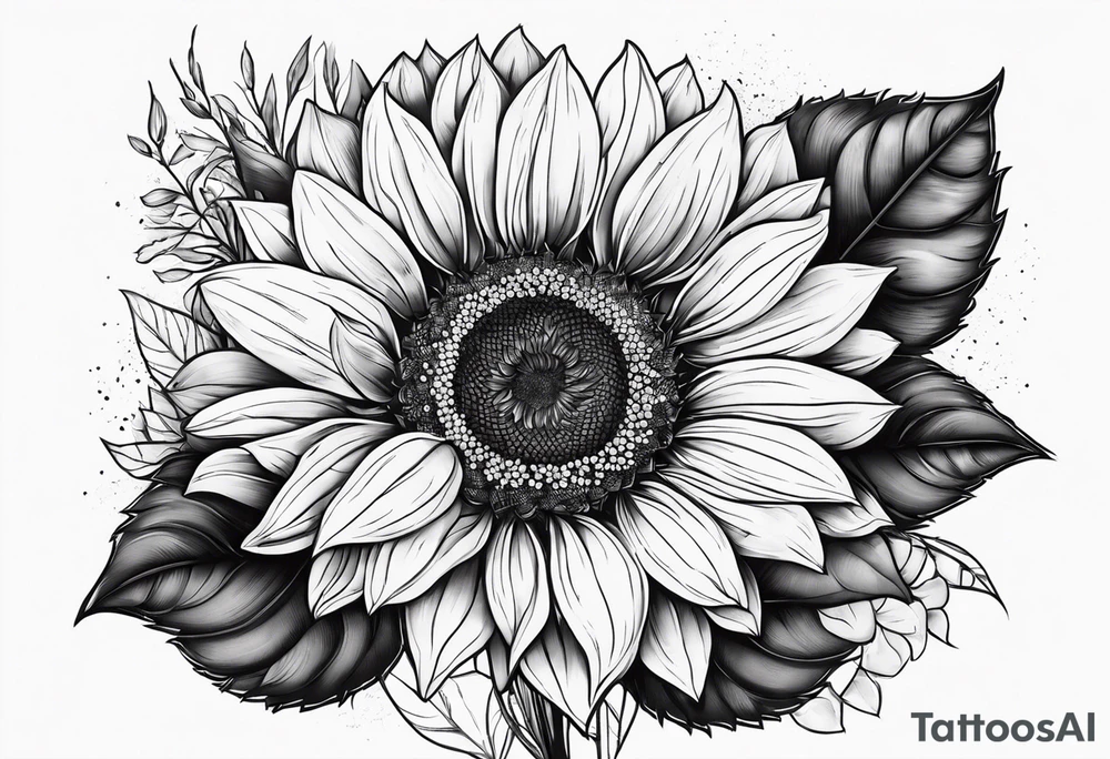 Name Annalise with a small sunflower tattoo idea