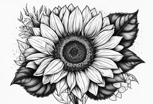 Name Annalise with a small sunflower tattoo idea