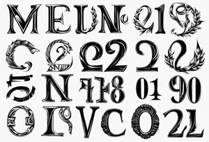 Combine the numbers 20 and 21 roman letter tattoo idea