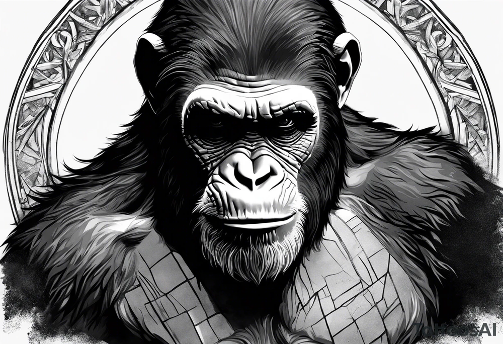Caesar from the movie planet of the apes tattoo idea