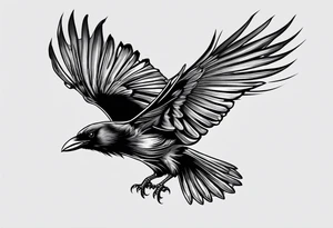 simple crow tattoo line artwork looking for the top down tattoo idea