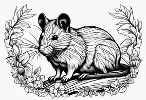 Wood rat, feminine, gentle, beautiful, small likes tattoo idea