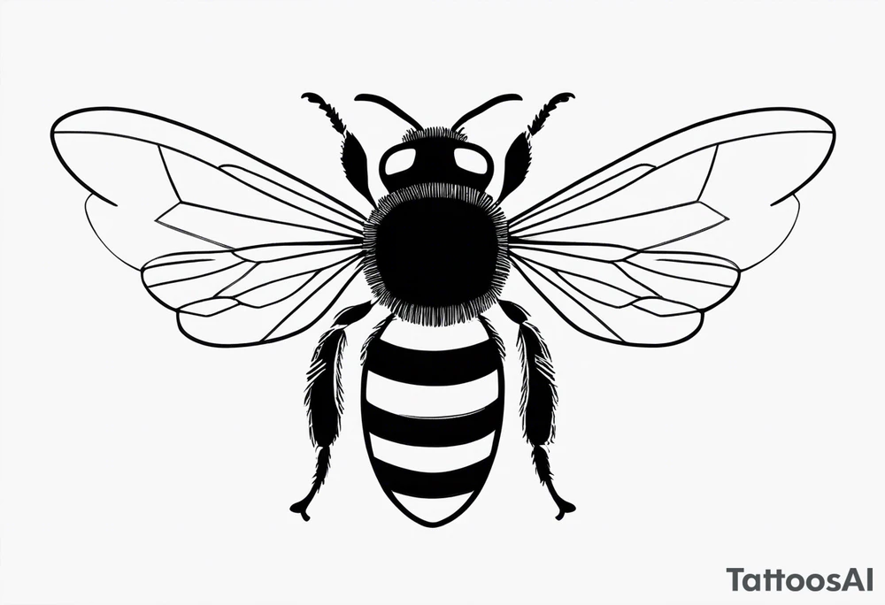 A bee symbolizing facing fears and best friendship with the letter b next to it tattoo idea