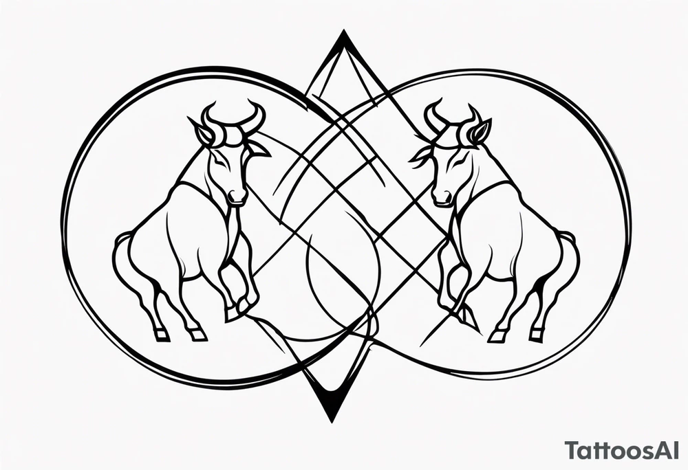Gemini and taurus symbols intertwined tattoo idea