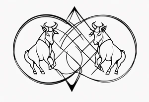 Gemini and taurus symbols intertwined tattoo idea