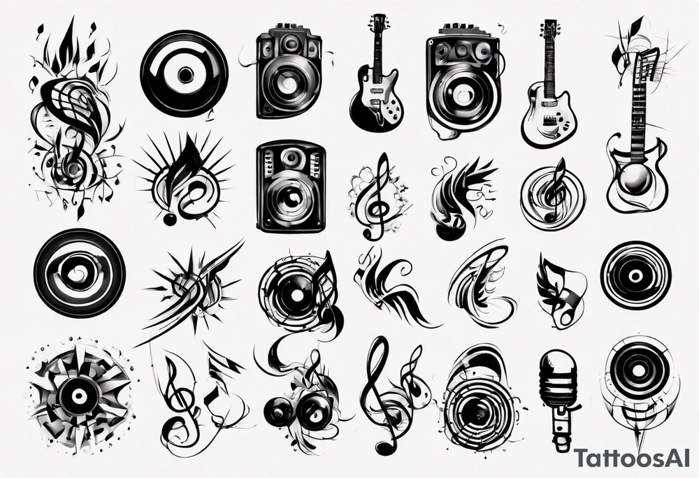 music sound tattoo idea