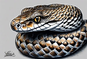Diamond back rattle snake tattoo idea