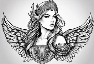 shield maiden wings tattoo idea