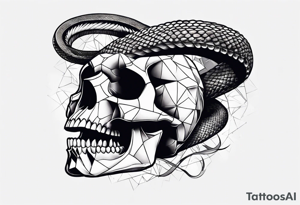 Snake Coming Out From A Broken Skull. tattoo idea