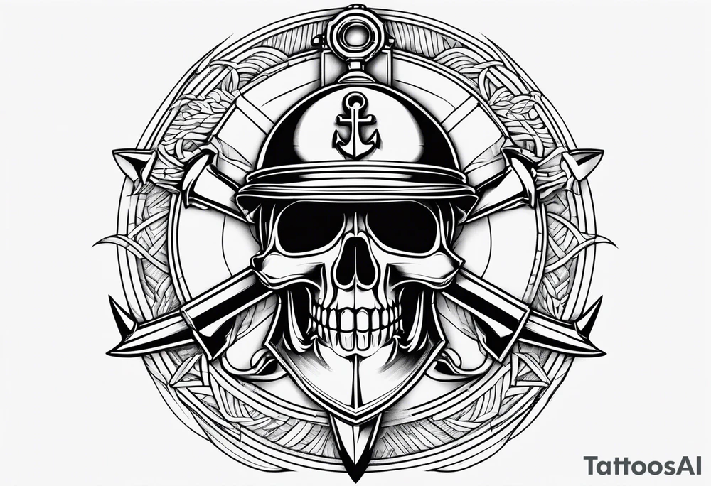 half anchor half helm
simple tattoo idea