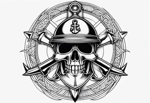 half anchor half helm
simple tattoo idea