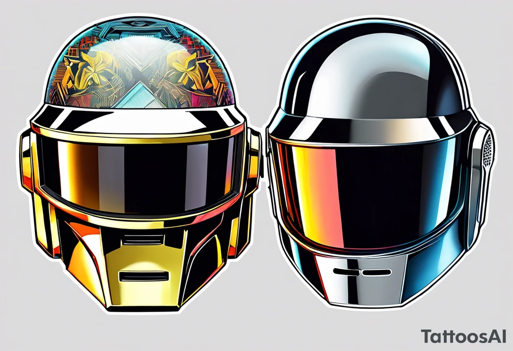 The two Daft Punk masks tattoo idea