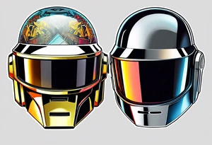 The two Daft Punk masks tattoo idea