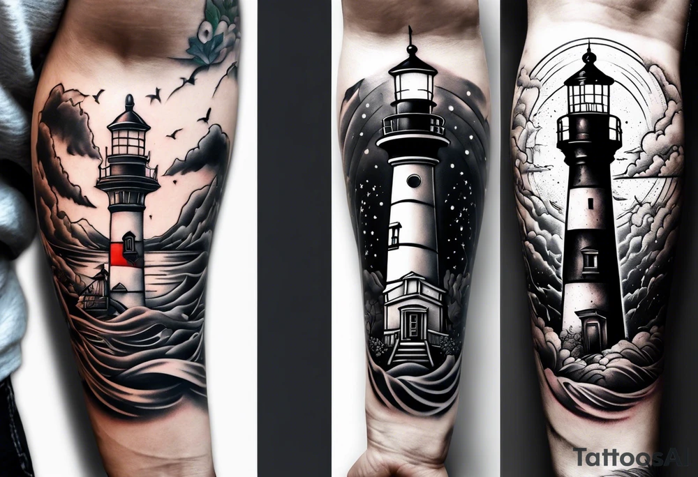 Suicide survivor with a light house light vs dark tattoo idea