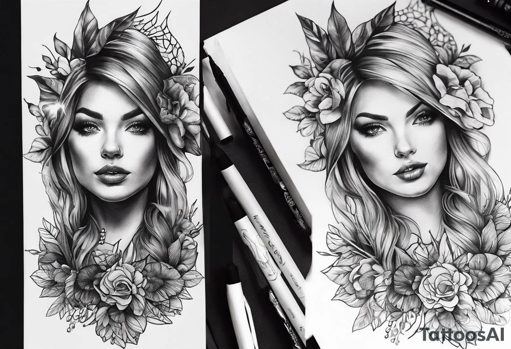 треска,белый медведь,северное сияние tattoo idea