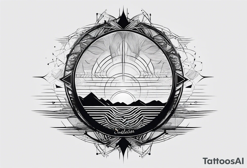 electromagnetic wave, diffraction phenomena, physics tattoo idea