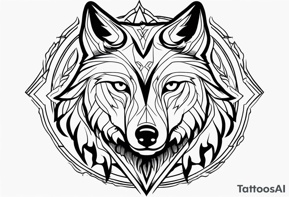 Wolf tattoo with hunter eyes
Looks horror tattoo idea