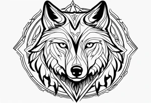 Wolf tattoo with hunter eyes
Looks horror tattoo idea