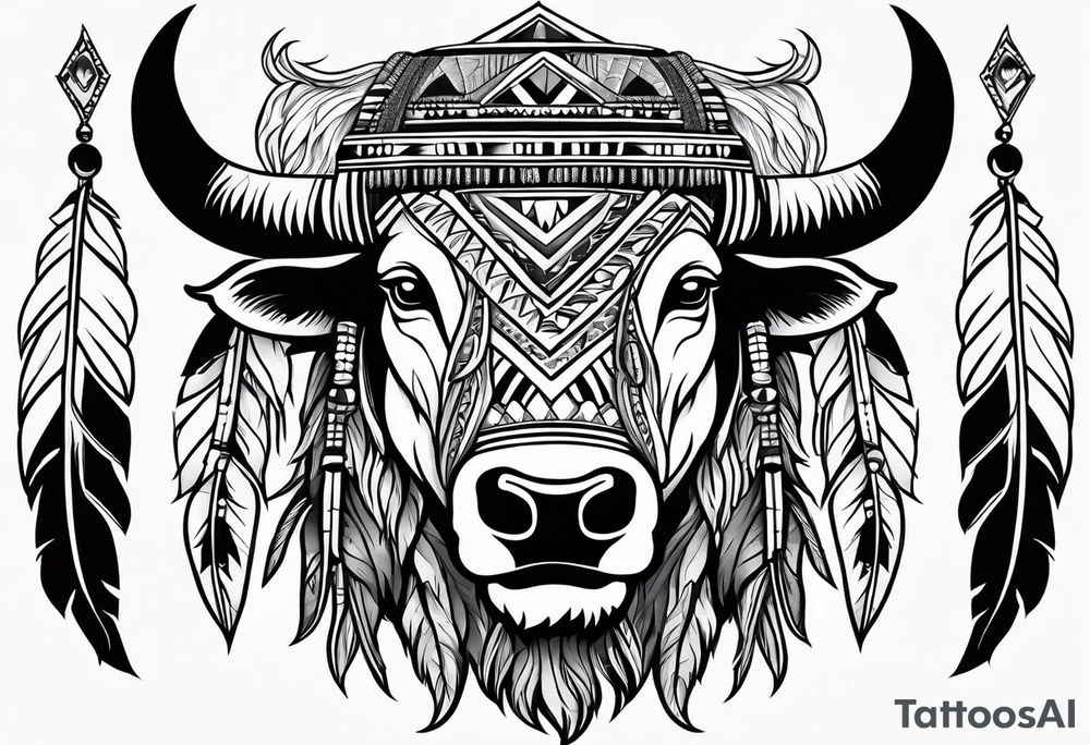 Bison, Seminole Indian themed tattoo idea