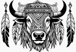 Bison, Seminole Indian themed tattoo idea