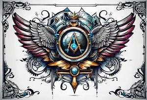 free masonry symbol , rectangle tattoo idea