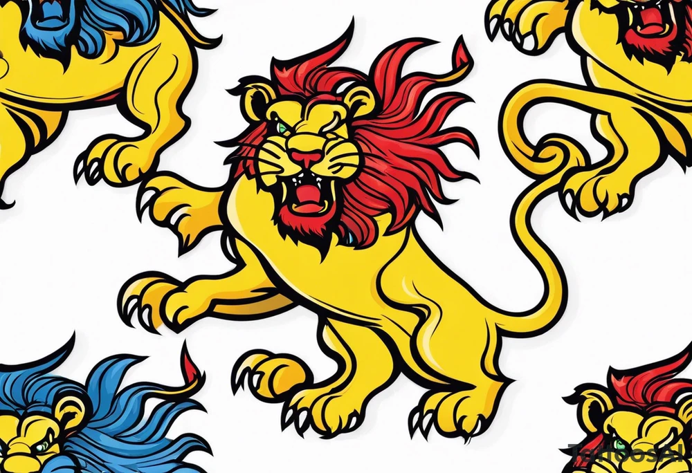 New school Scottish lion rampant with gadsden snake tattoo idea