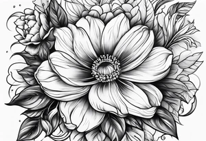 a flower tattoo with the number 5 tattoo idea