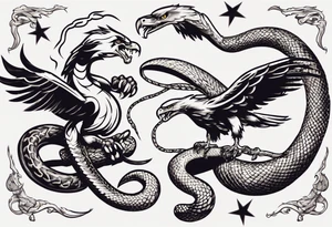 The snake is fighting with an eagle tattoo idea