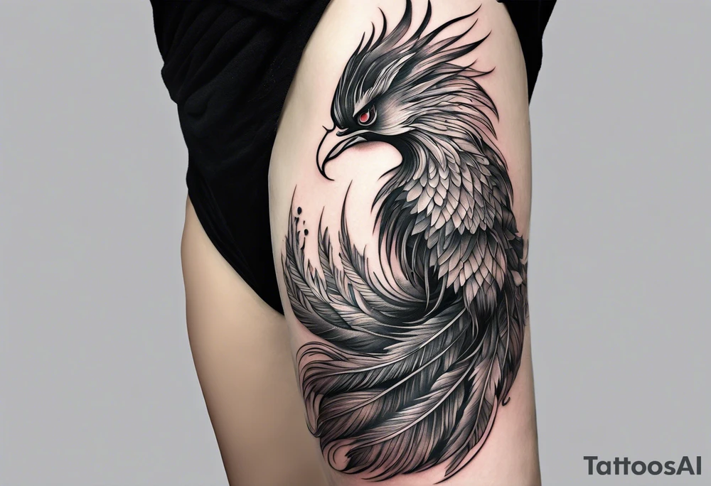 graceful asian style phoenix with extra long tail feathers and a long neck and large feathers
arm tattoo tattoo idea