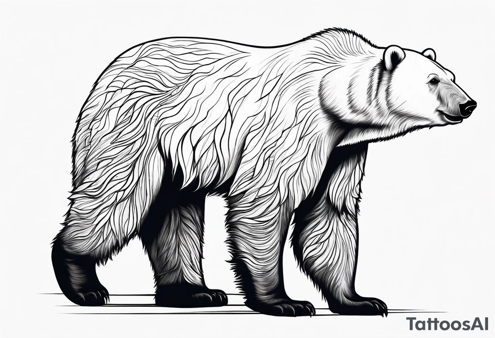 Polar bear in a minimalist but masculine
way tattoo idea