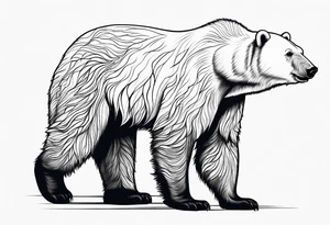 Polar bear in a minimalist but masculine 
 way tattoo idea