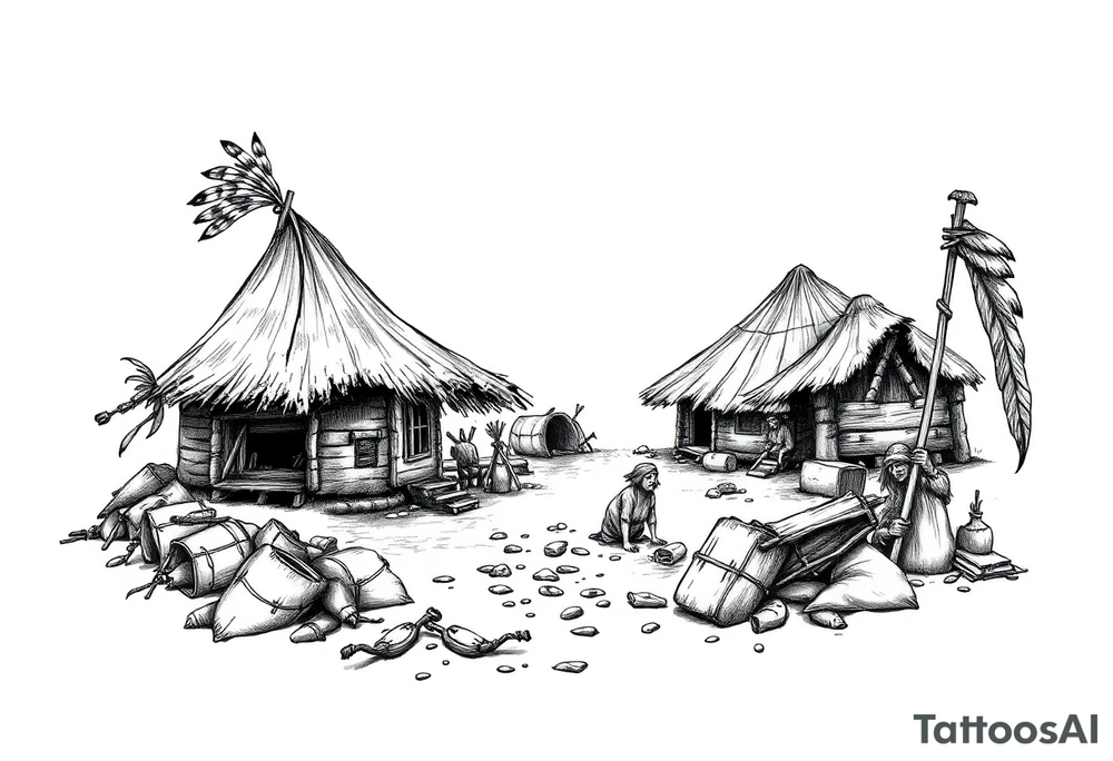 Native American settlement tattoo idea