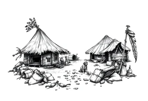 Native American settlement tattoo idea