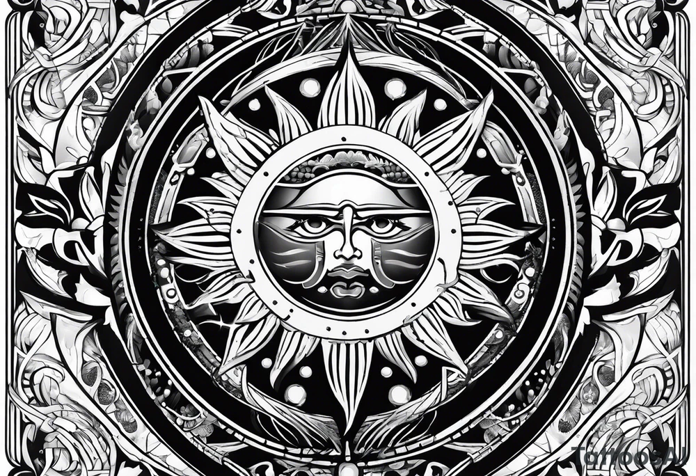 Protective shield with a sun tattoo idea