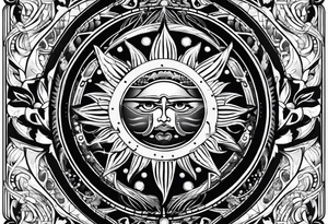 Protective shield with a sun tattoo idea