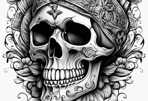 Realistic skull tattoo idea