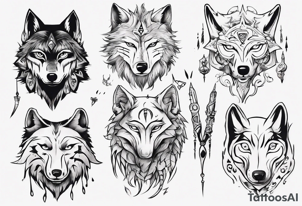 Spirit wolf tattoo idea