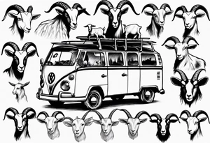 Goats on a Volkswagon tattoo idea