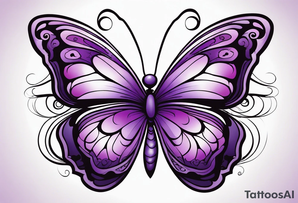 Purple butterfly, infinity, rest in peace tattoo idea