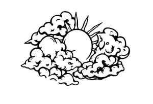 The clouds, the sun, and the moon tattoo idea