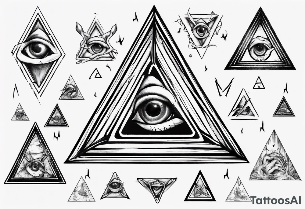 Triangle with a claw inside looking like its coming out tattoo idea