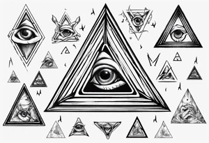 Triangle with a claw inside looking like its coming out tattoo idea