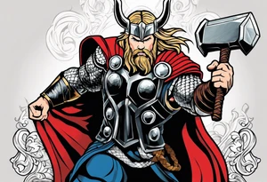 The Mighty Thor that looks like the Chris Hemsworth version tattoo idea