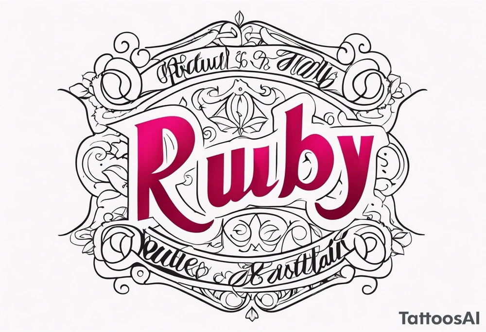 Generate a girly tattoo with the name of: Ruby tattoo idea Generate a girly tattoo with the name of: Ruby tattoo idea