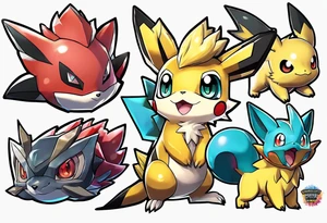 all pokemons tattoo idea