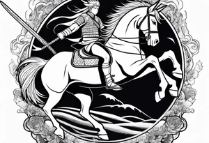naruto riding a unicorn tattoo idea
